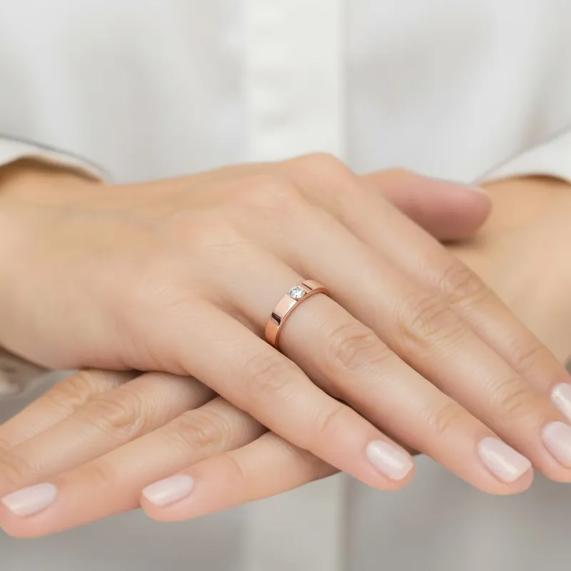 LAB diamantov&yacute; prsteň Naomi z ružov&eacute;ho zlata z kolekcie CELEBRITKA, 14k