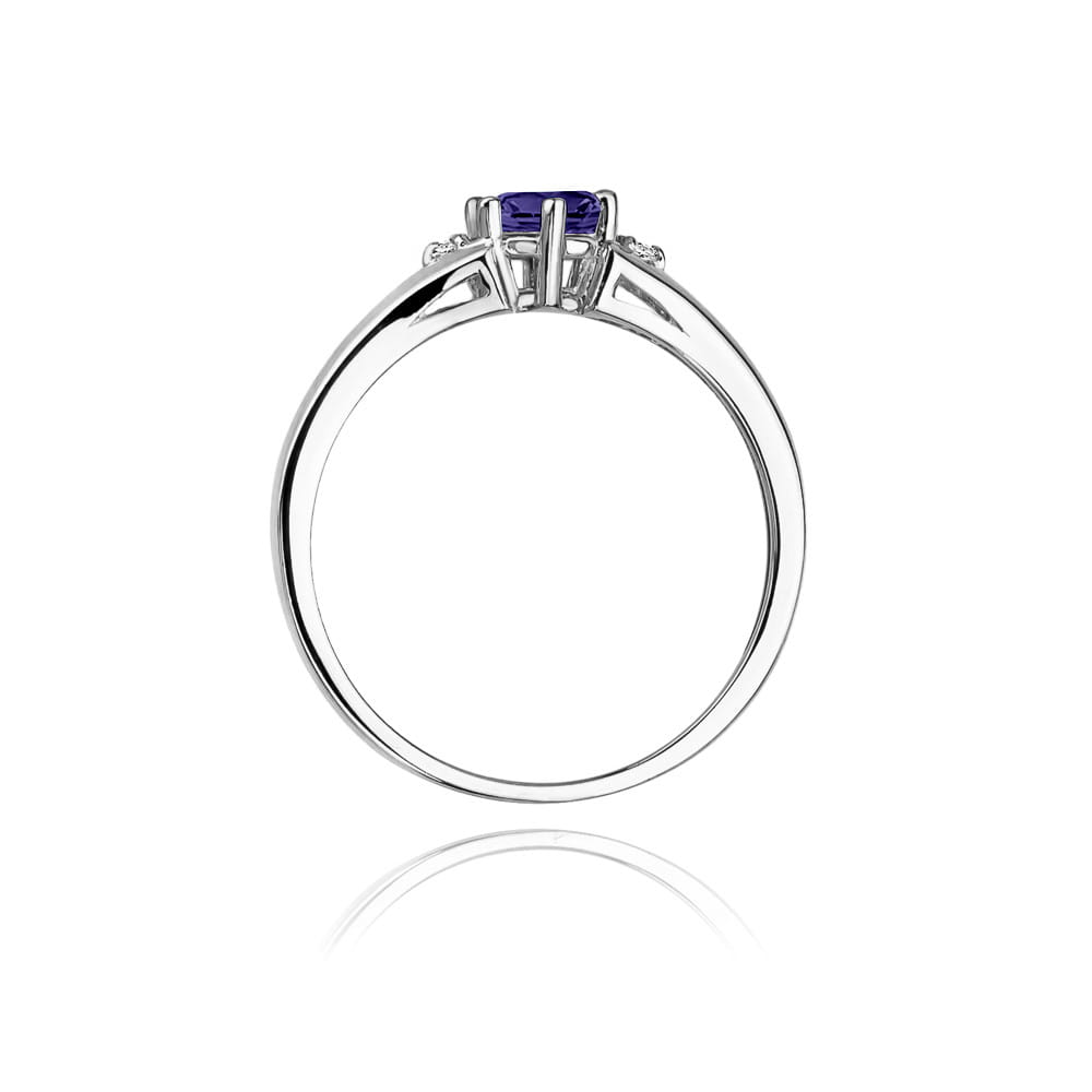 Diamantový prsteň Radiance z bieleho zlata s tanzanitom, 14k