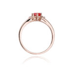 Diamantový prsteň Radiance z ružového zlata s rubínom, 14k