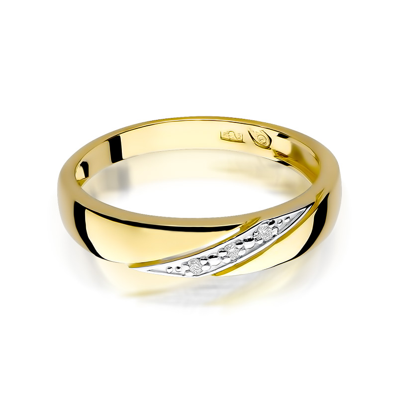 Elegantný diamantový prsteň so šikmým dizajnom, 14k
