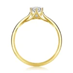 Diamantový zásnubný prsteň zo žltého zlata Trinitarian z kolekcie CELEBRITKA, 14k