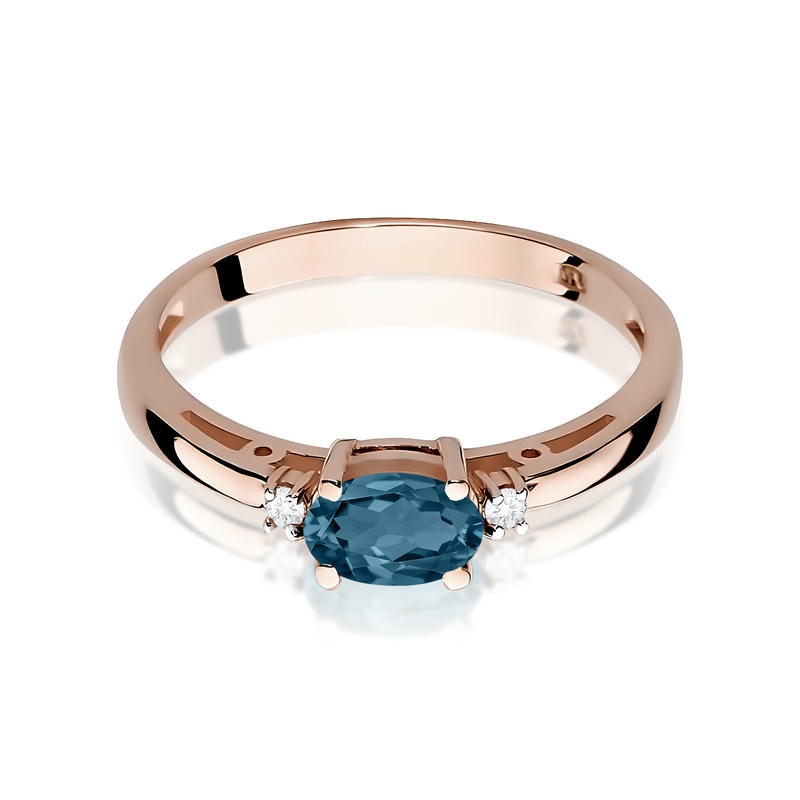 Diamantový prsteň Alovena s topásom London Blue