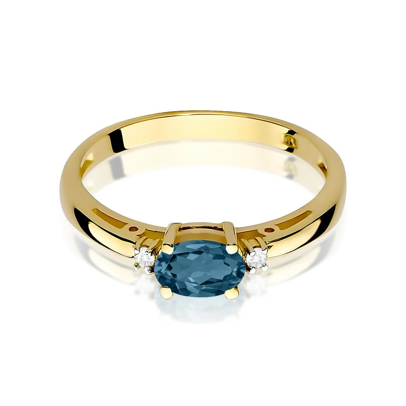 Diamantový prsteň Alovena s topásom London Blue