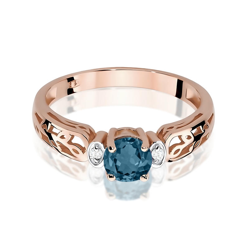 Diamantový prsteň Faryn s topásom London Blue