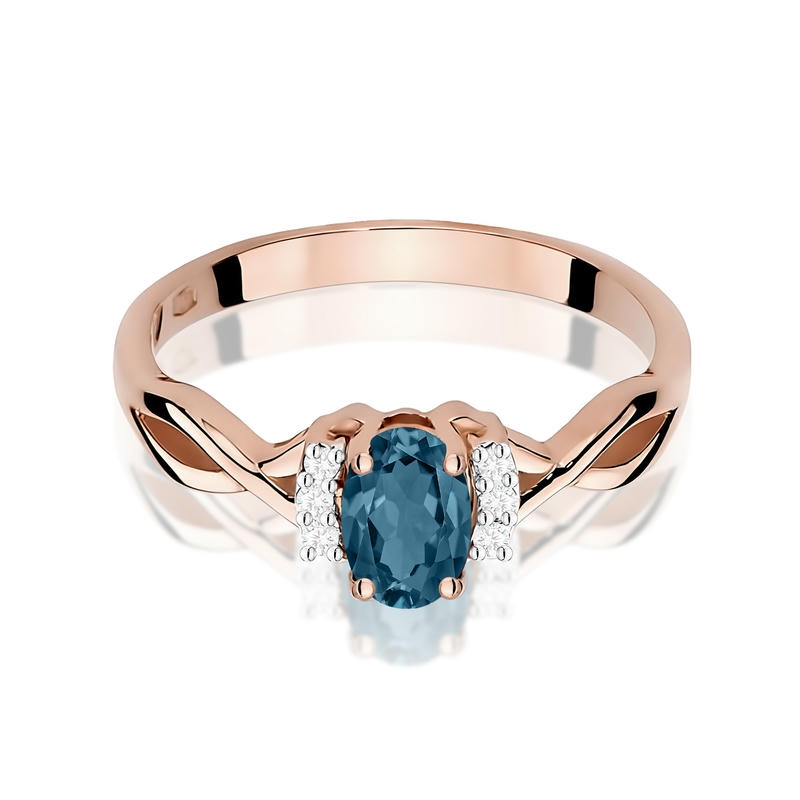 Diamantový prsteň Evangeline s topásom London Bluie
