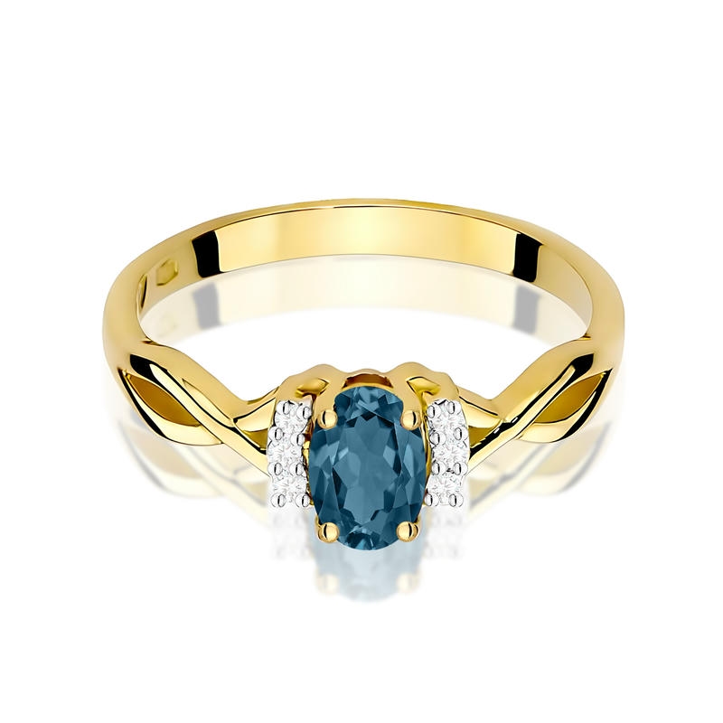 Diamantový prsteň Evangeline s topásom London Bluie