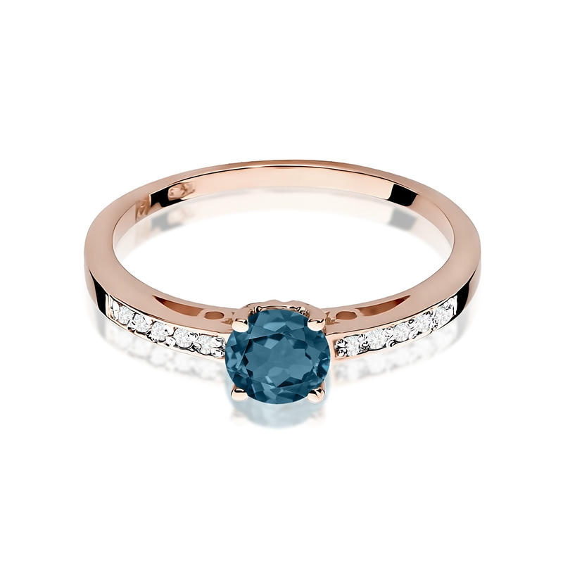 Diamantový prsteň Lovia s topásom London Blue