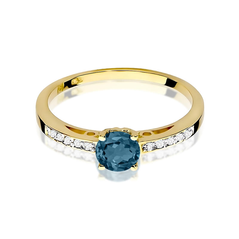 Diamantový prsteň Lovia s topásom London Blue