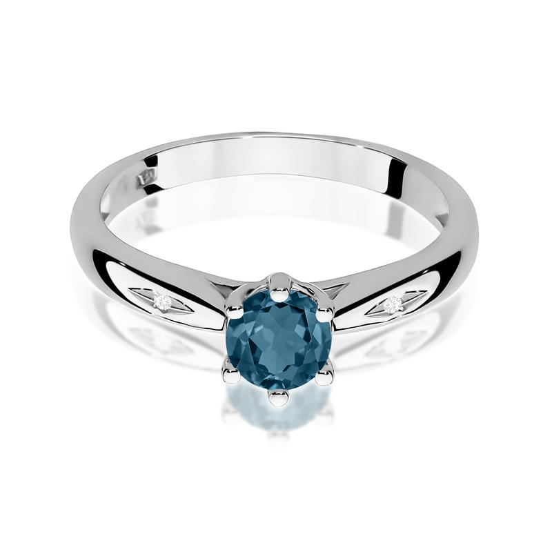 Diamantový prsteň Devina s topásom London Blue