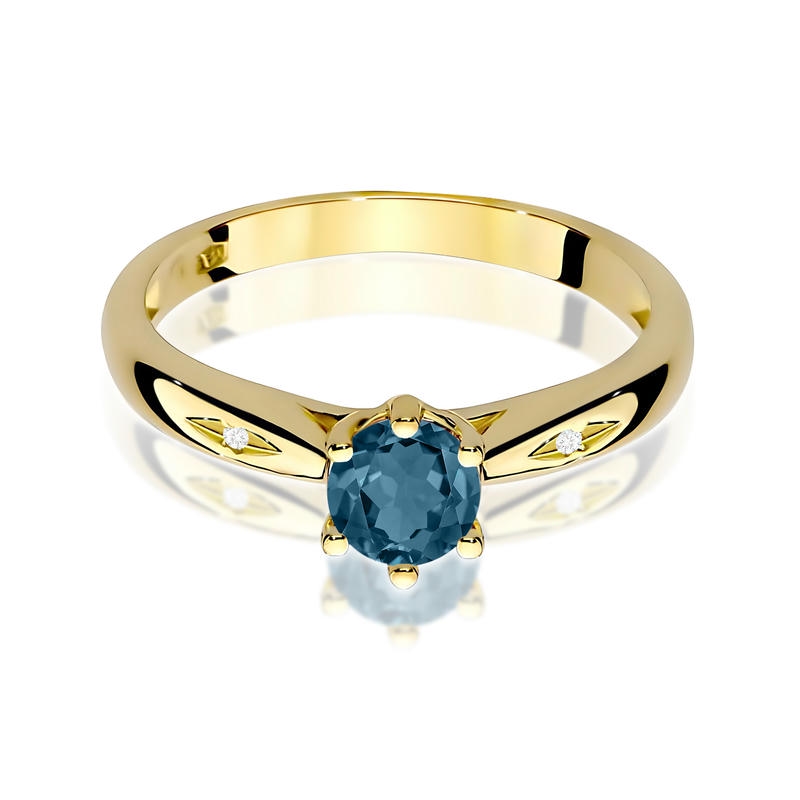 Diamantový prsteň Devina s topásom London Blue
