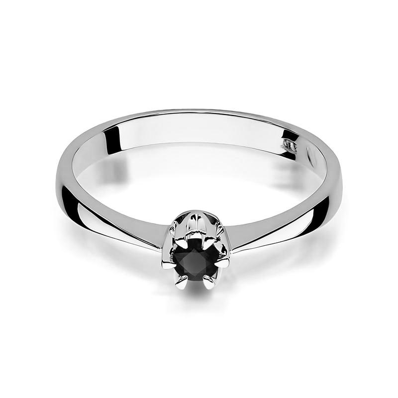 Zásnubný prsteň Solitaire 2 s čiernym diamantom