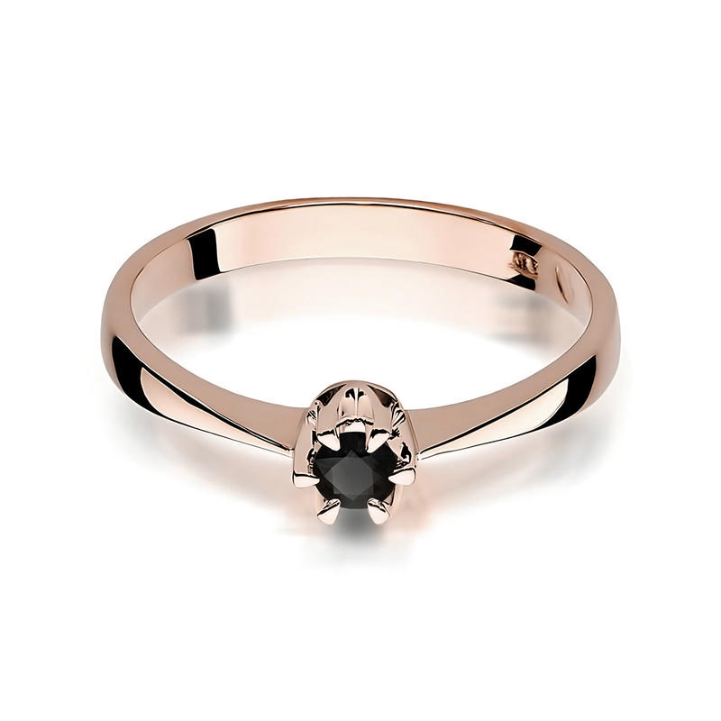 Zásnubný prsteň Solitaire 2 s čiernym diamantom
