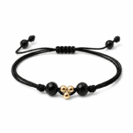 Šnúrkový čierny náramok Trinity Onyx
